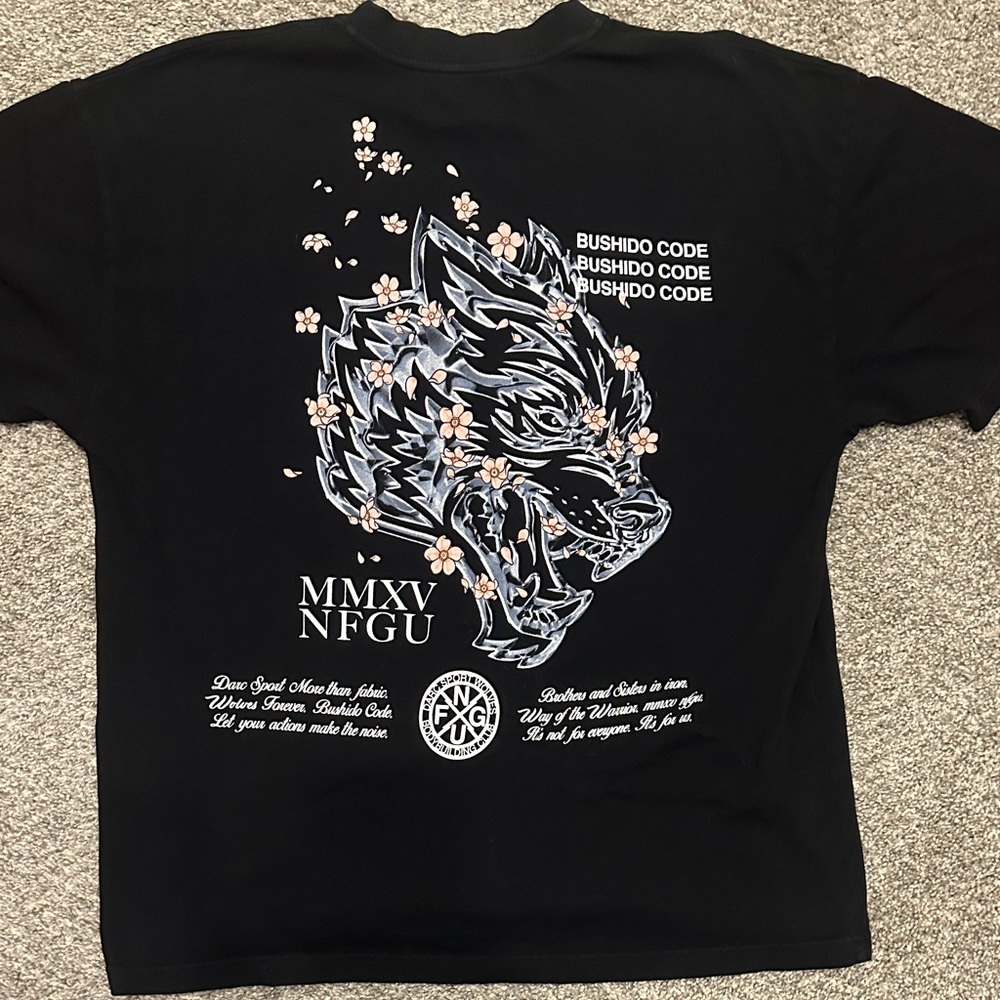Darc Sport Black Tee Bushido Wolf Design